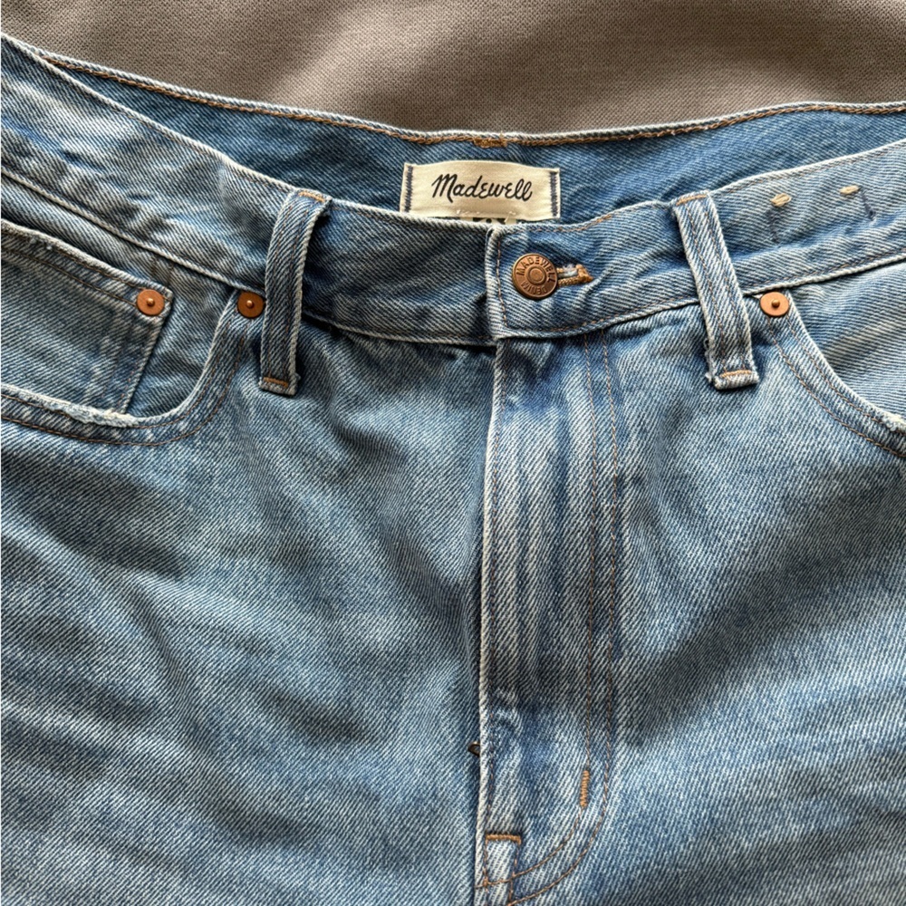 Madewell Blue Jean Shorts with Distressed Finish - Picture 2 of 9